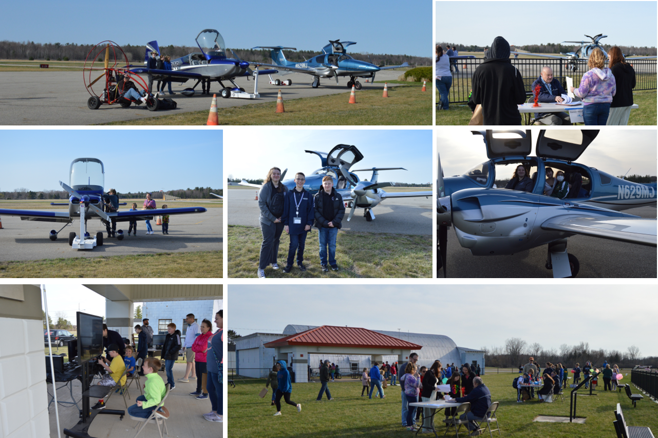 Students learning about airplanes